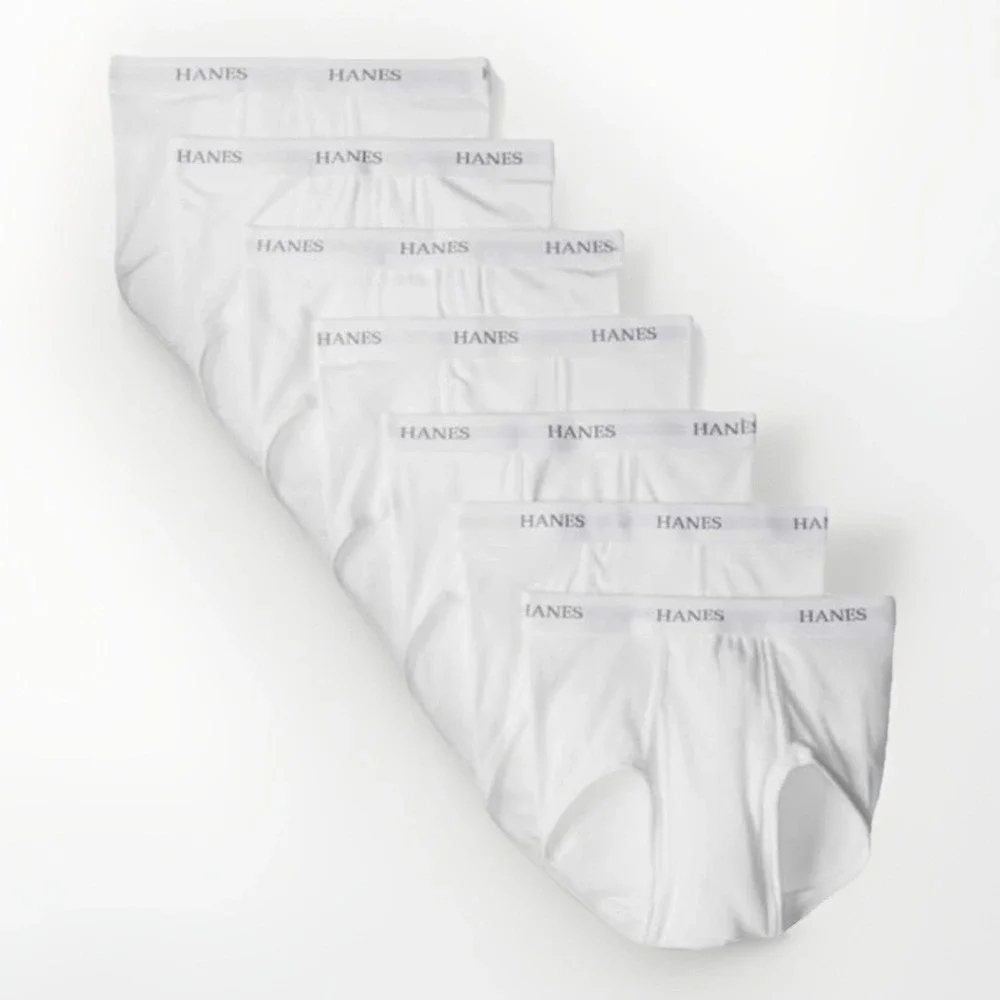 HANES‎ Tagless Briefs Mens XL White 7-Pack Ultimate Soft Breathable Full Cut